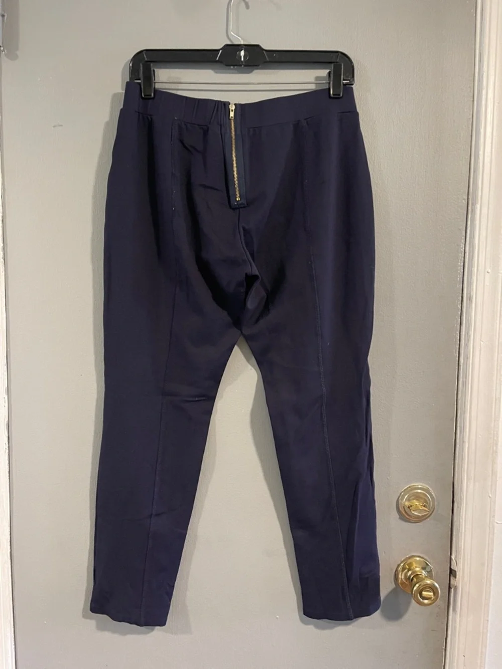 Jude Connally Olivia Ponte Knit Slim Fit Back Zip Navy‎ Pants M